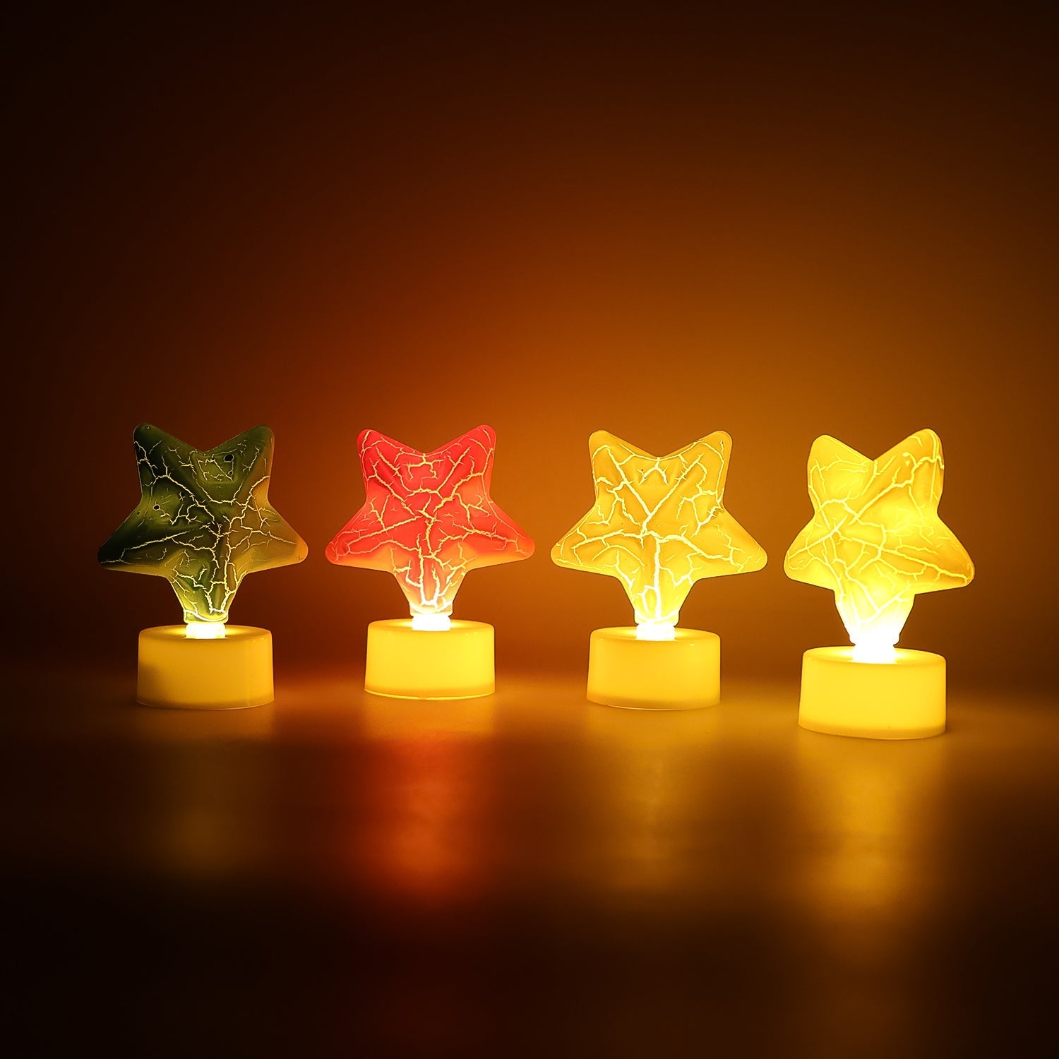 Star Shape Decorative LED Tealight Candles (4 Pc) Star Shape Decorative LED Tealight Candles (4 Pc)